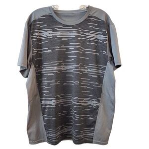 Old Navy Men's Gray Short Sleeve T-Shirt Size L Black Pattern